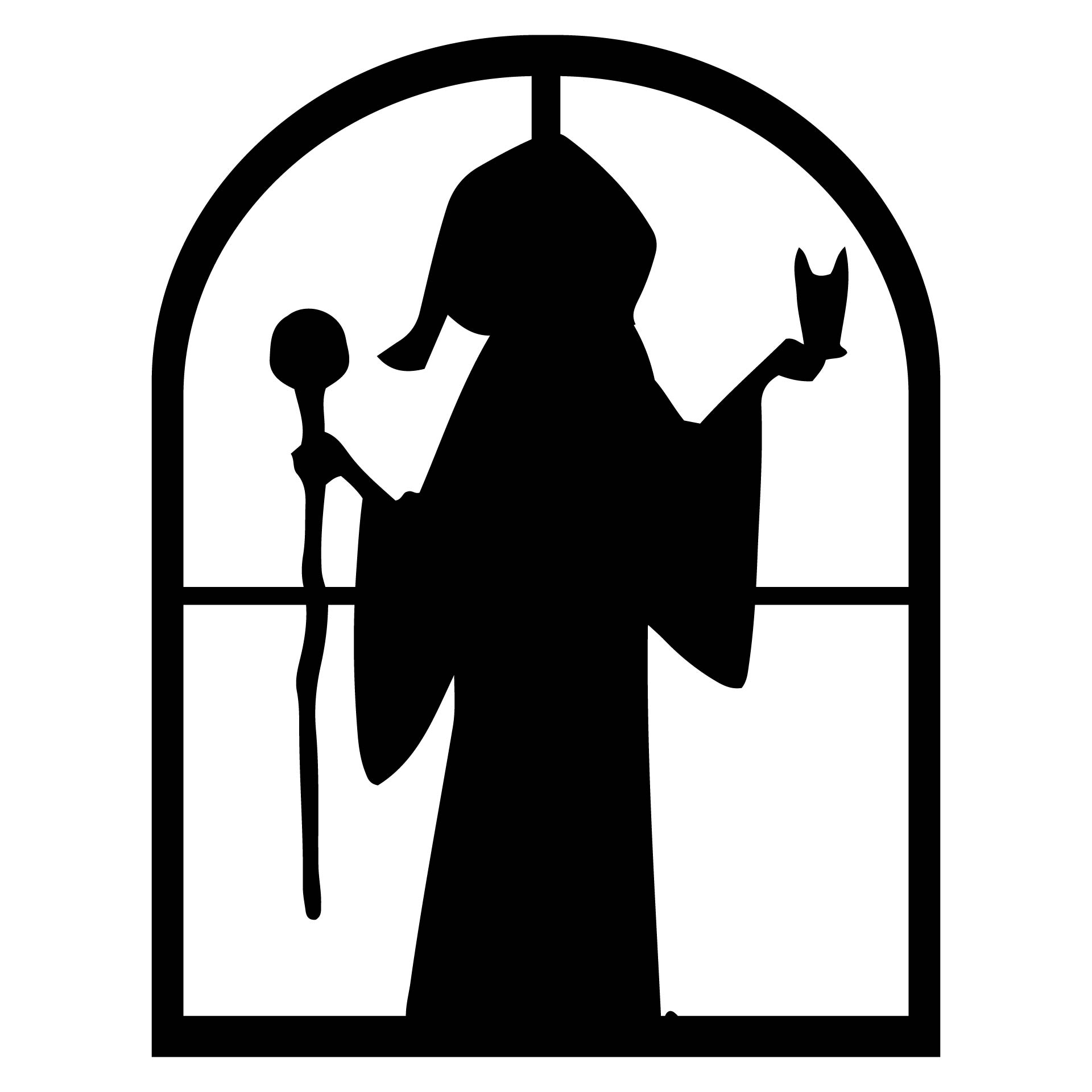 Witch Window Silhouette Template