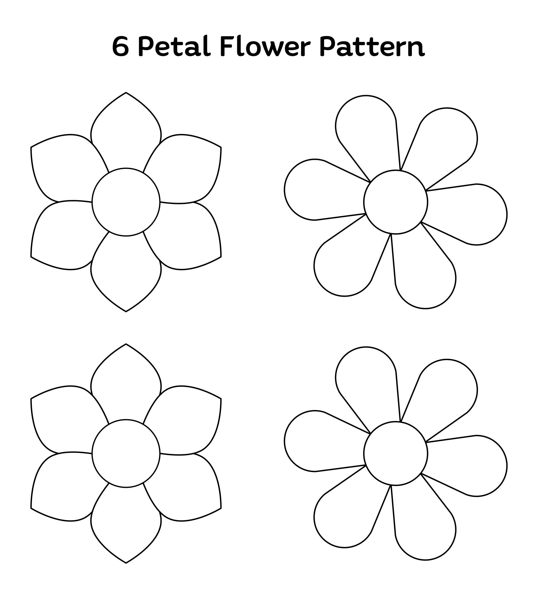 6 Petal Flower Template