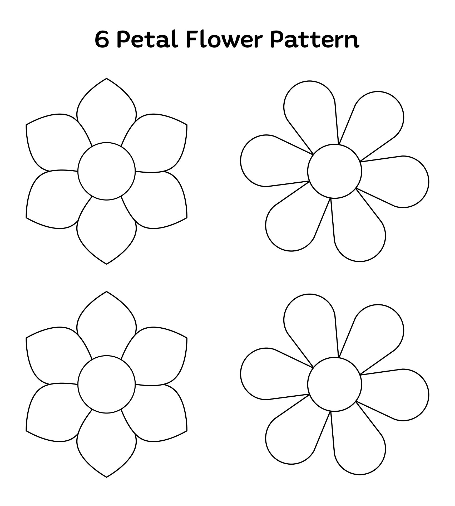 10 Best 6 Petals Flowers Templates Printables Printablee