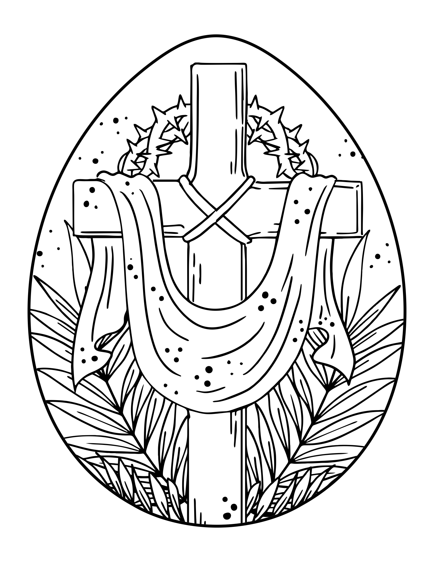 Easter Egg Cross Coloring Page