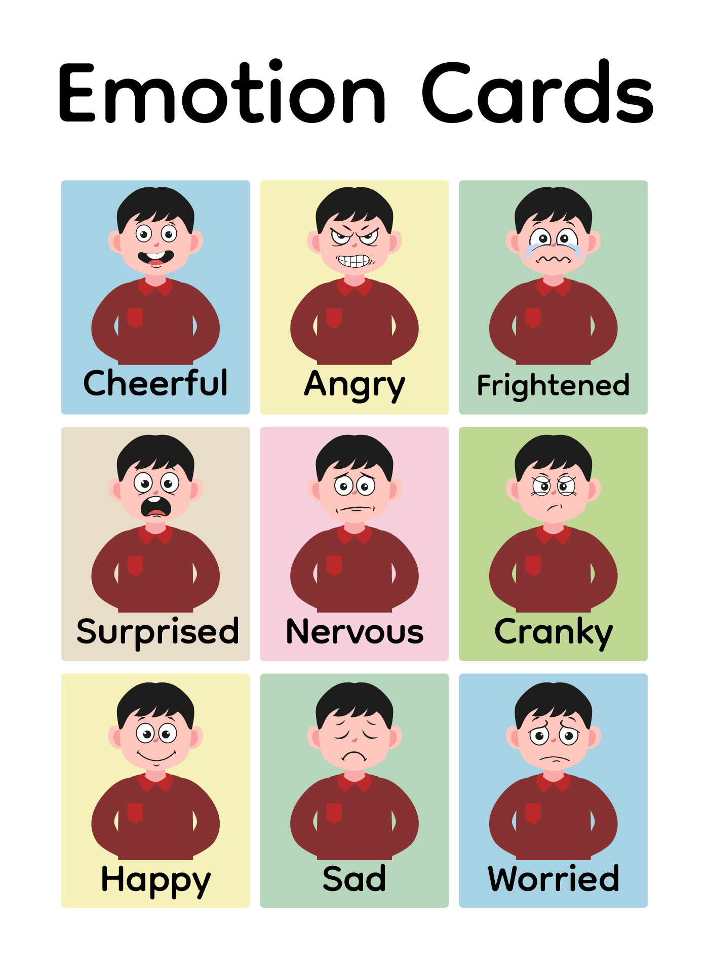 Face Feeling Printable Emotions Chart