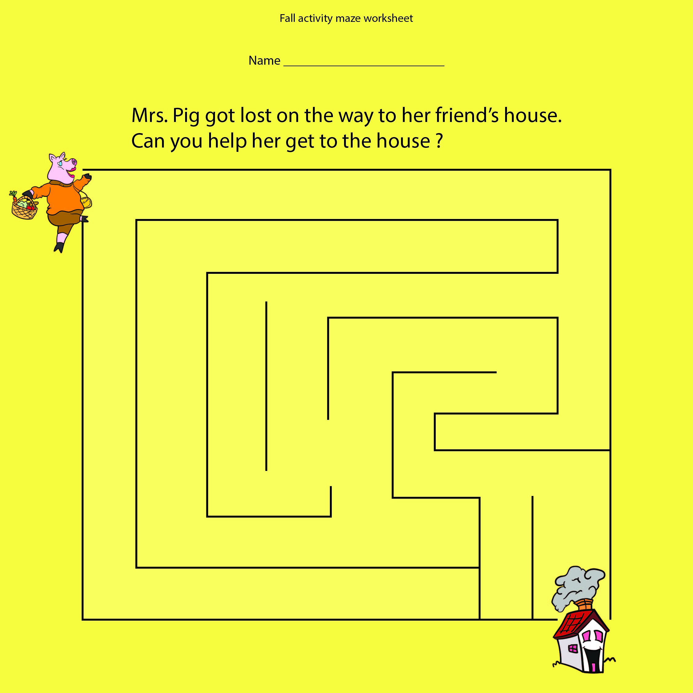 Kindergarten Maze Worksheets