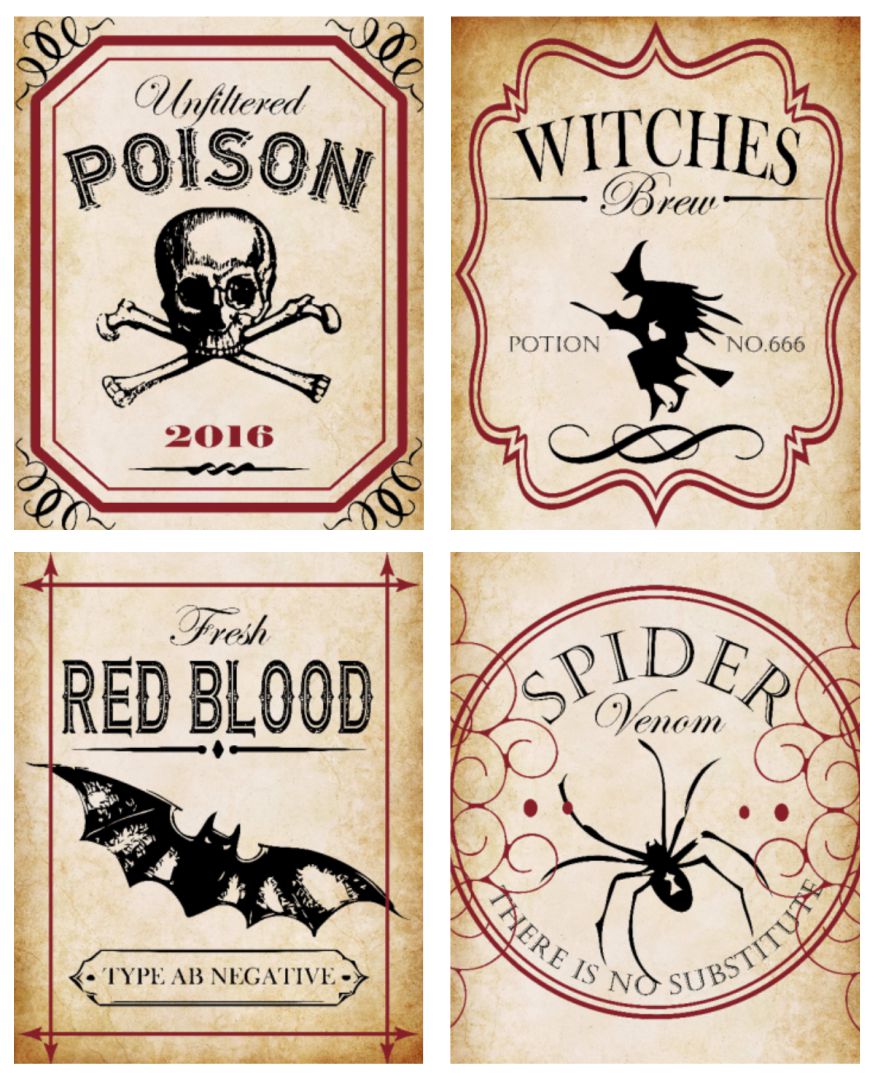 10 Best Printable Halloween Potion Labels