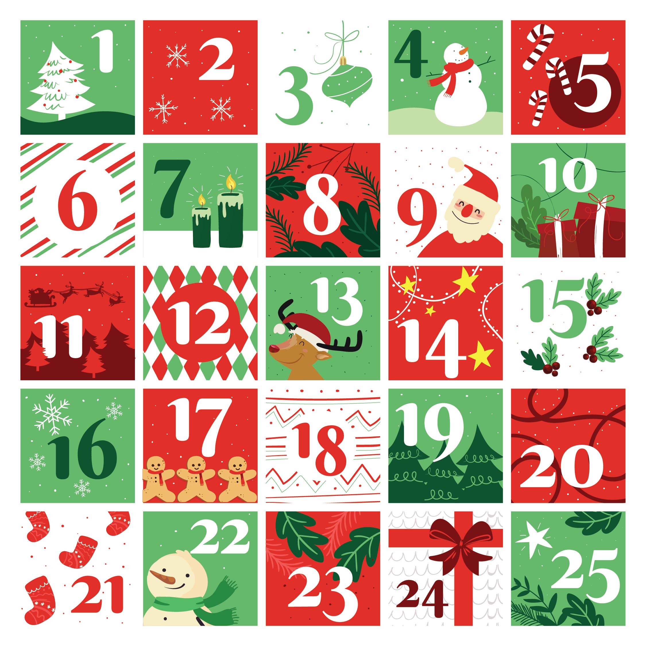 Christmas Printable Number Stickers