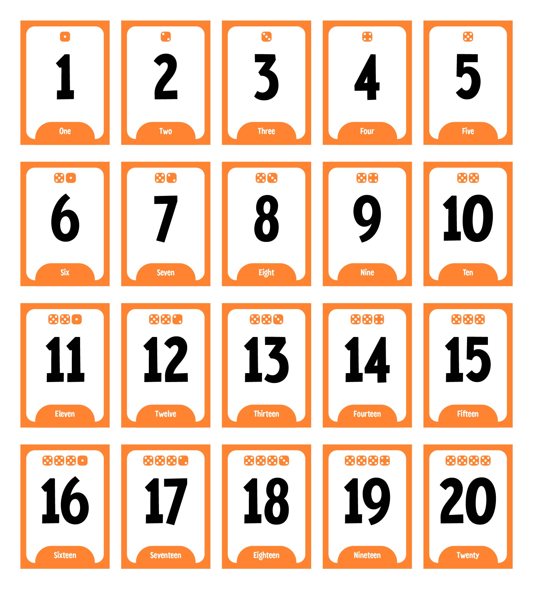 Large Number Cards 1 20 10 Free PDF Printables Printablee
