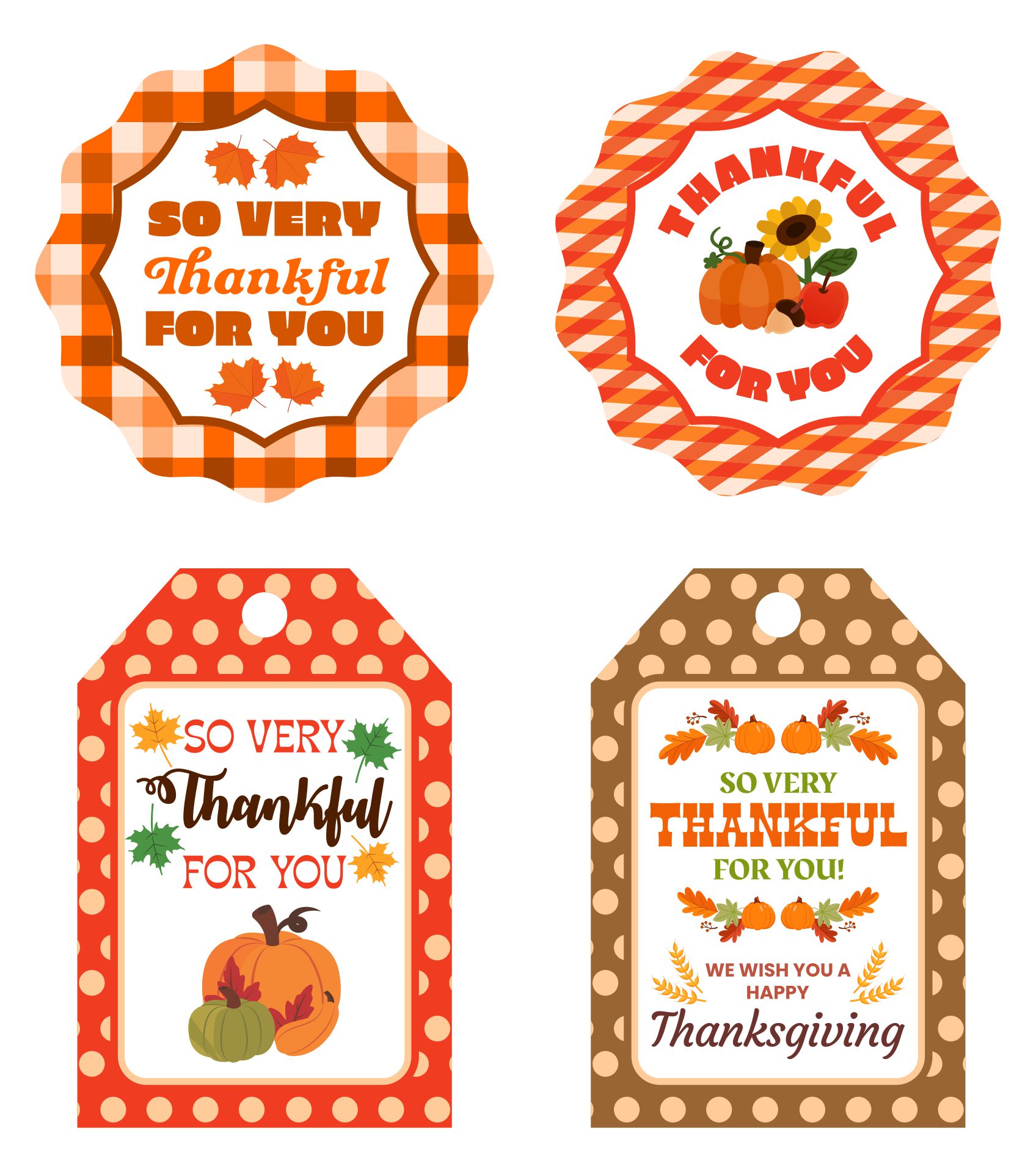 Printable Thanksgiving Thankful for You Tags