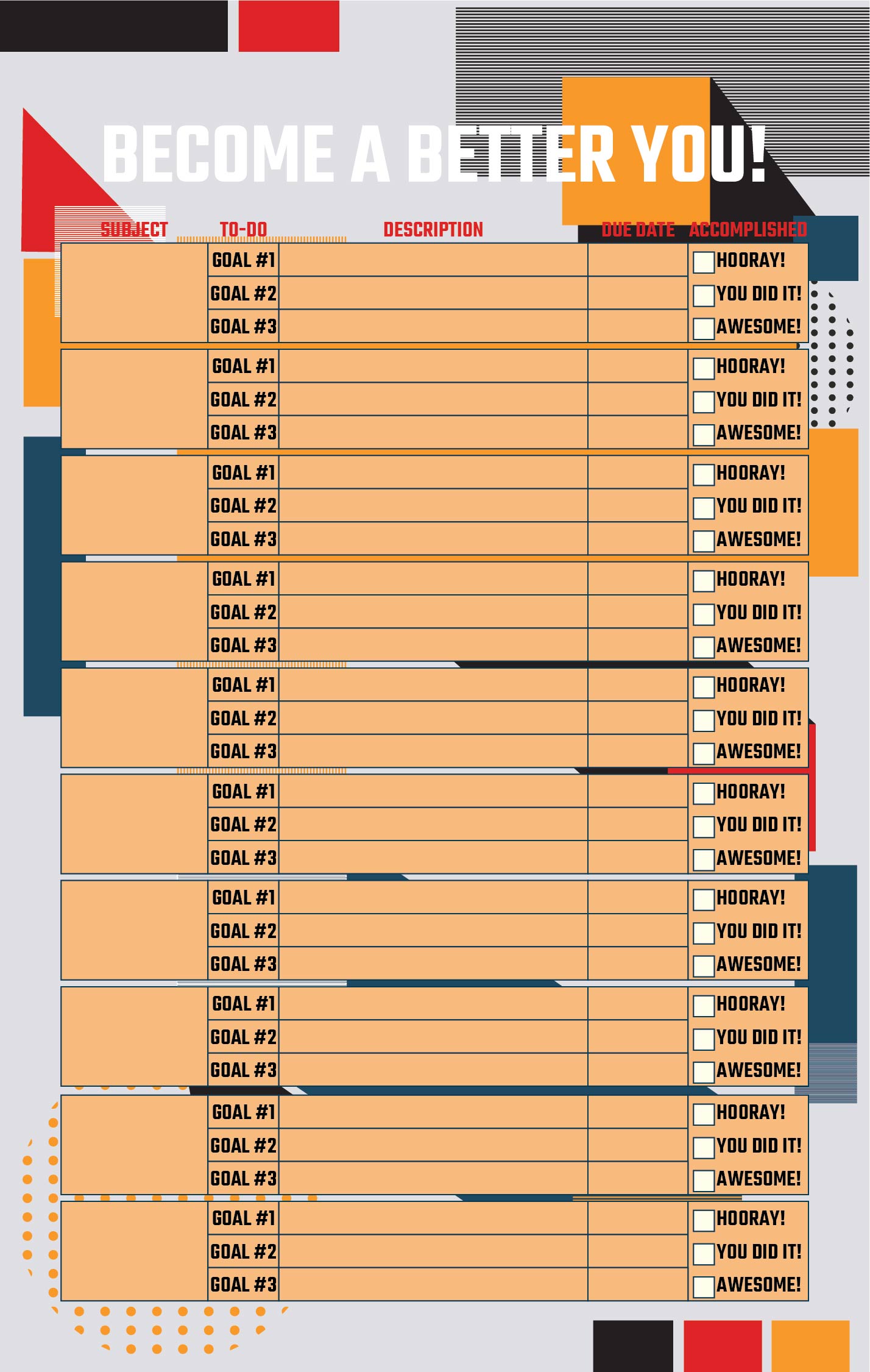 Weight Loss Goal Chart Printable