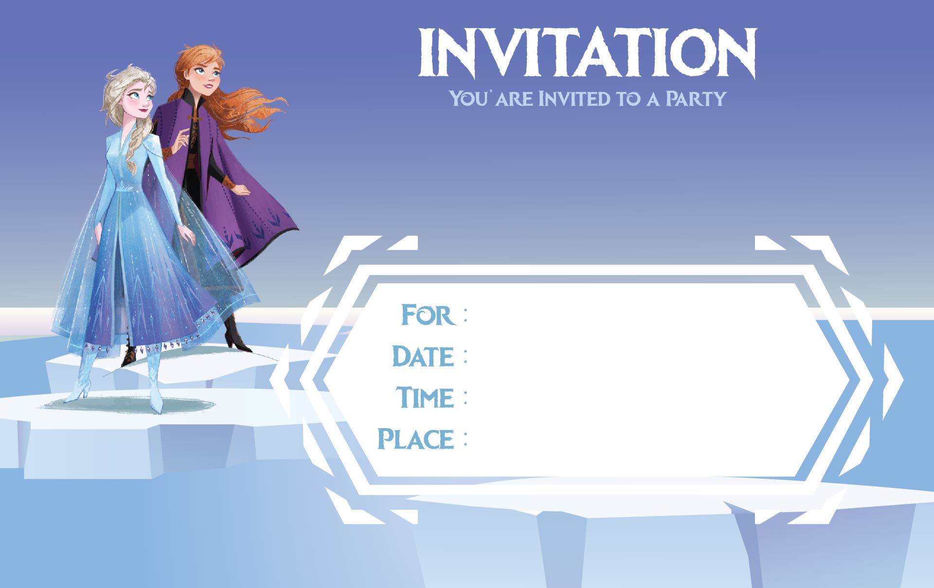 Frozen Birthday Invitations Printable