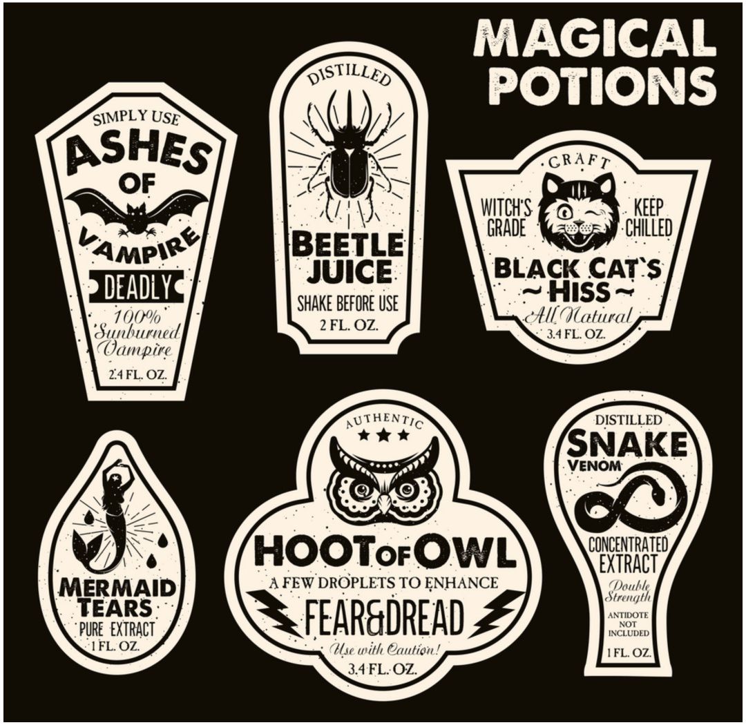 Printable Halloween Potion Labels