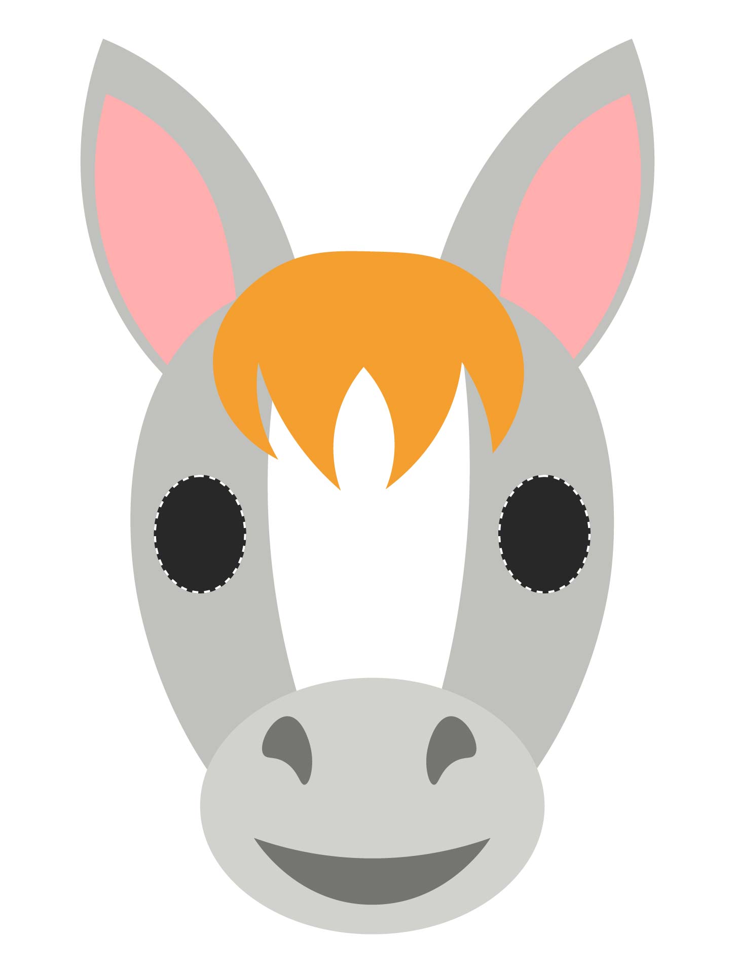 Horse Mask Template Printable