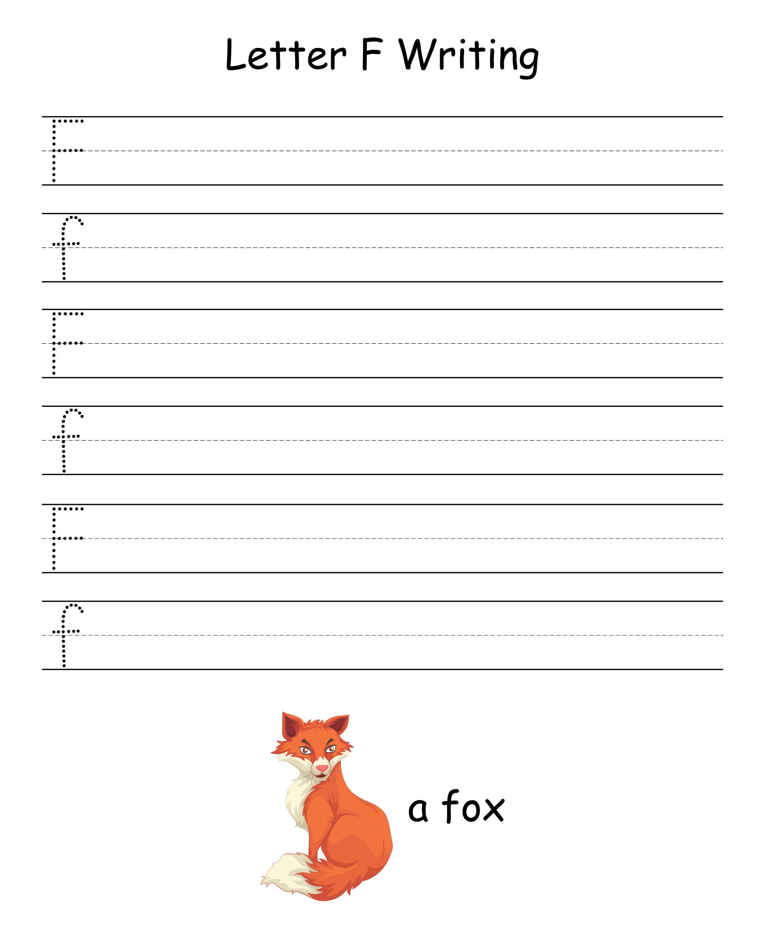 Letter F Writing Worksheets