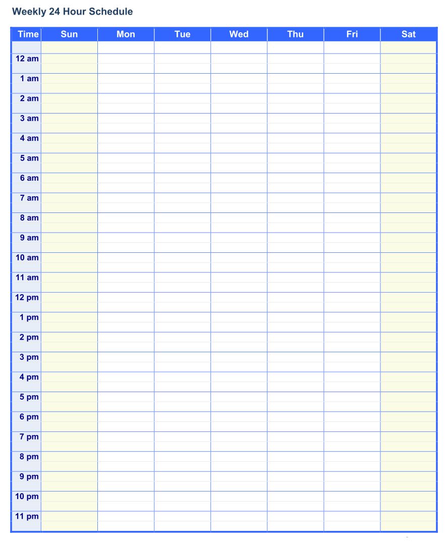 One Week Blank Calendar Printable