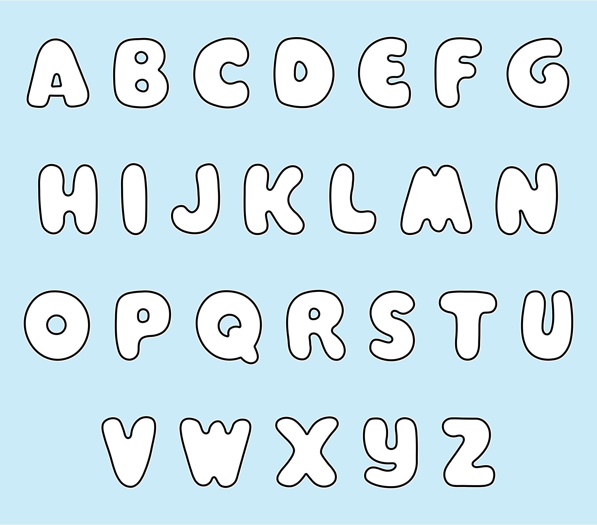 Printable Bubble Letter Font