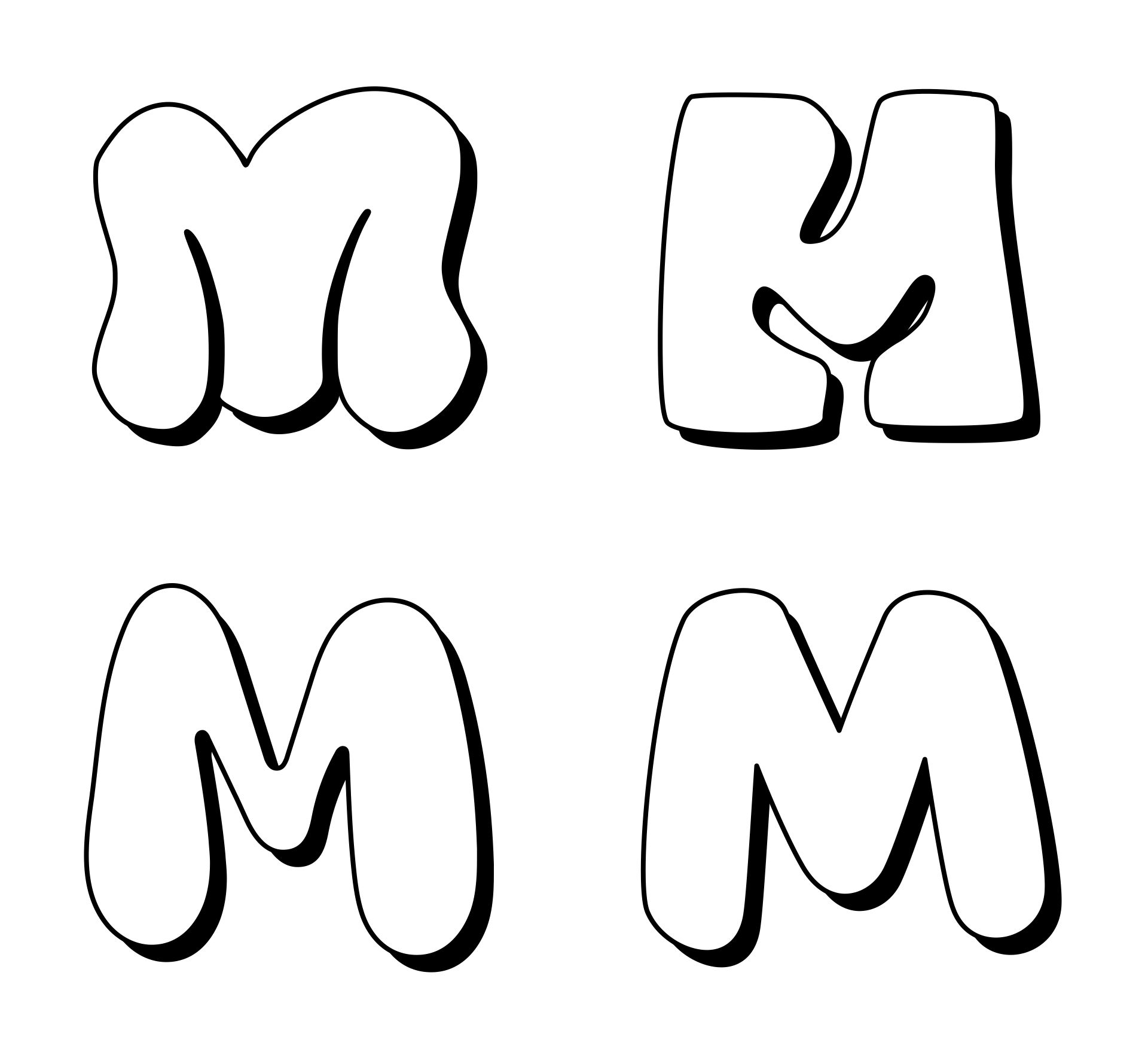 Printable Bubble Letters M