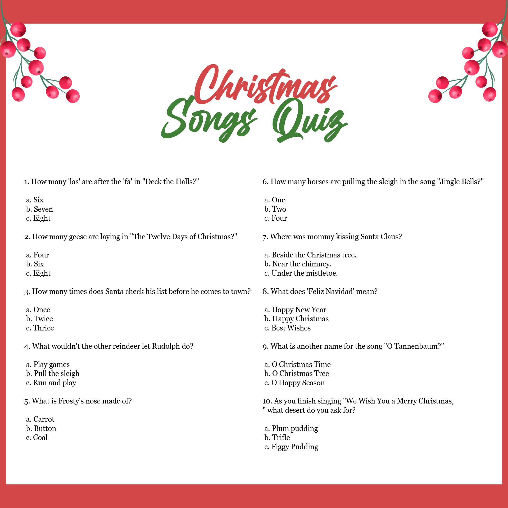 15 Best Free Printable Christmas Carol Trivia Printablee 15-best-free-printable-christmas-carol-trivia-printablee
