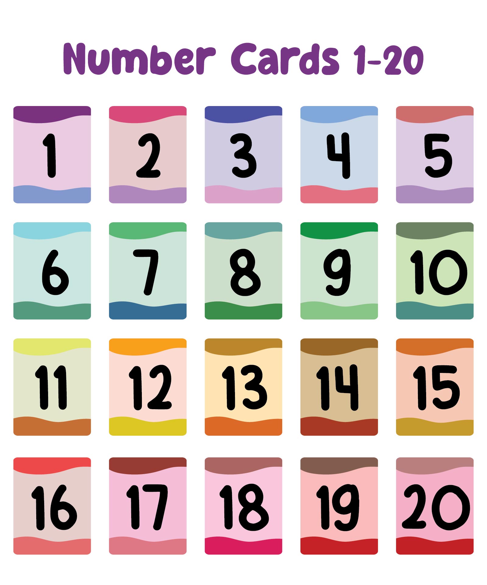 10 Best Large Printable Number Cards 1 20 Printablee