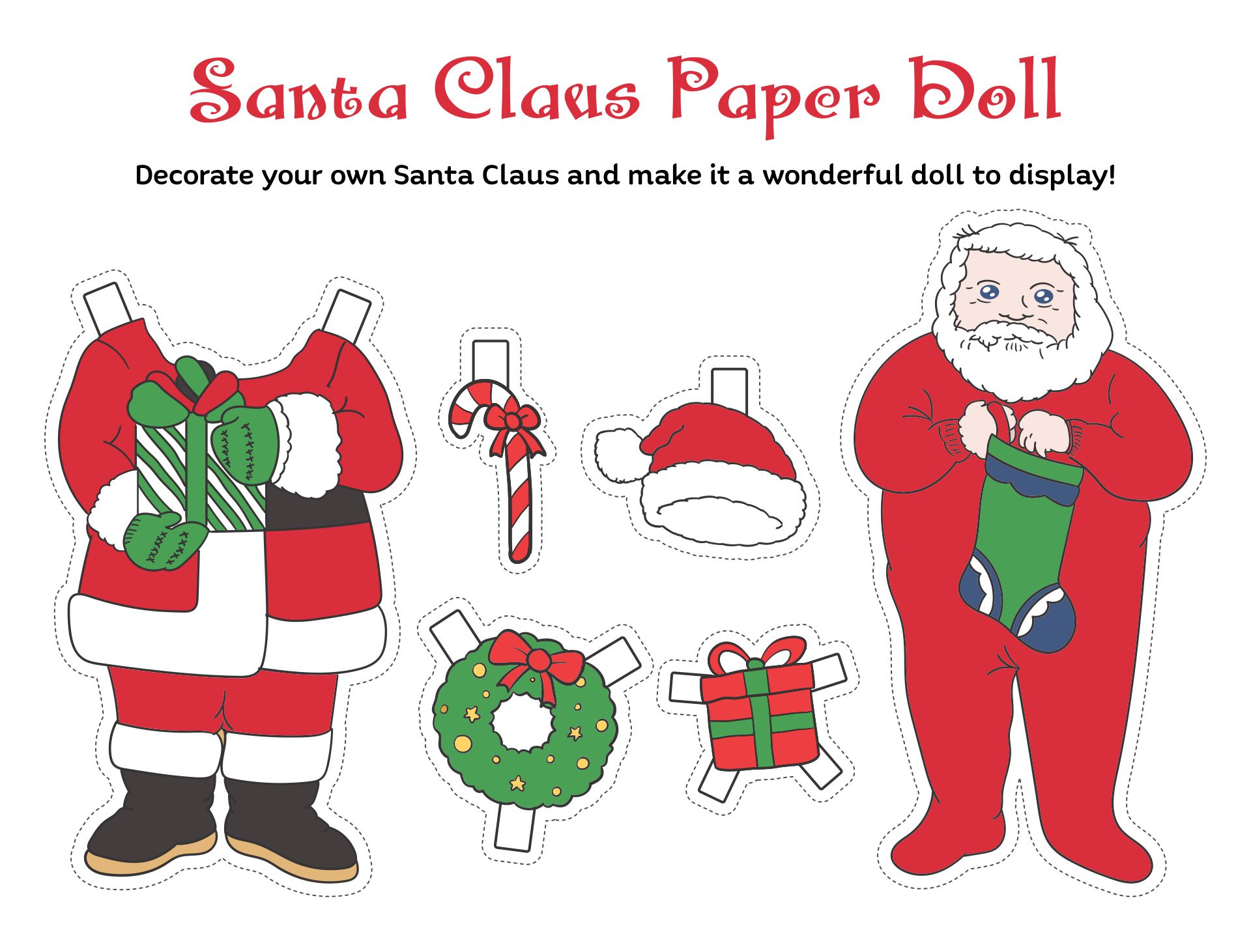 Christmas Paper Doll Printable Crafts