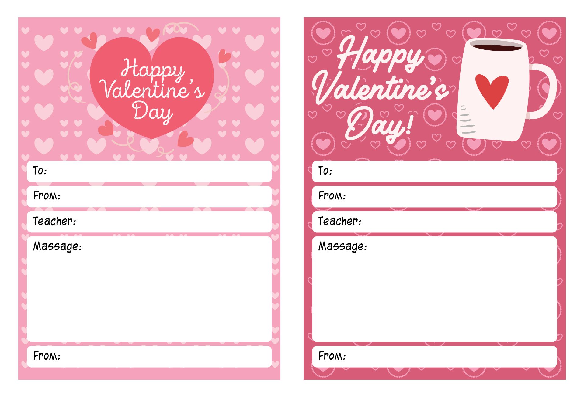 Valentines Day Candy Gram Templates