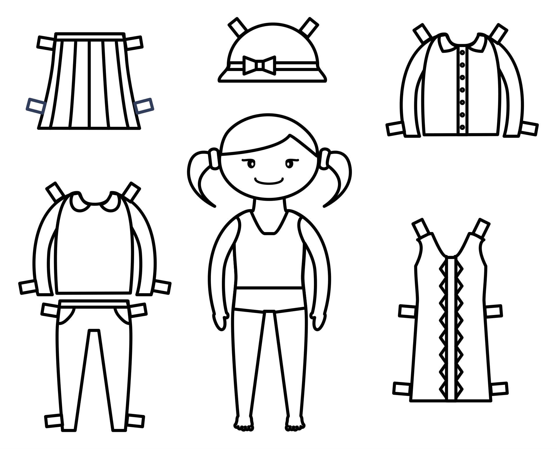 Paper Doll Printable Black And White