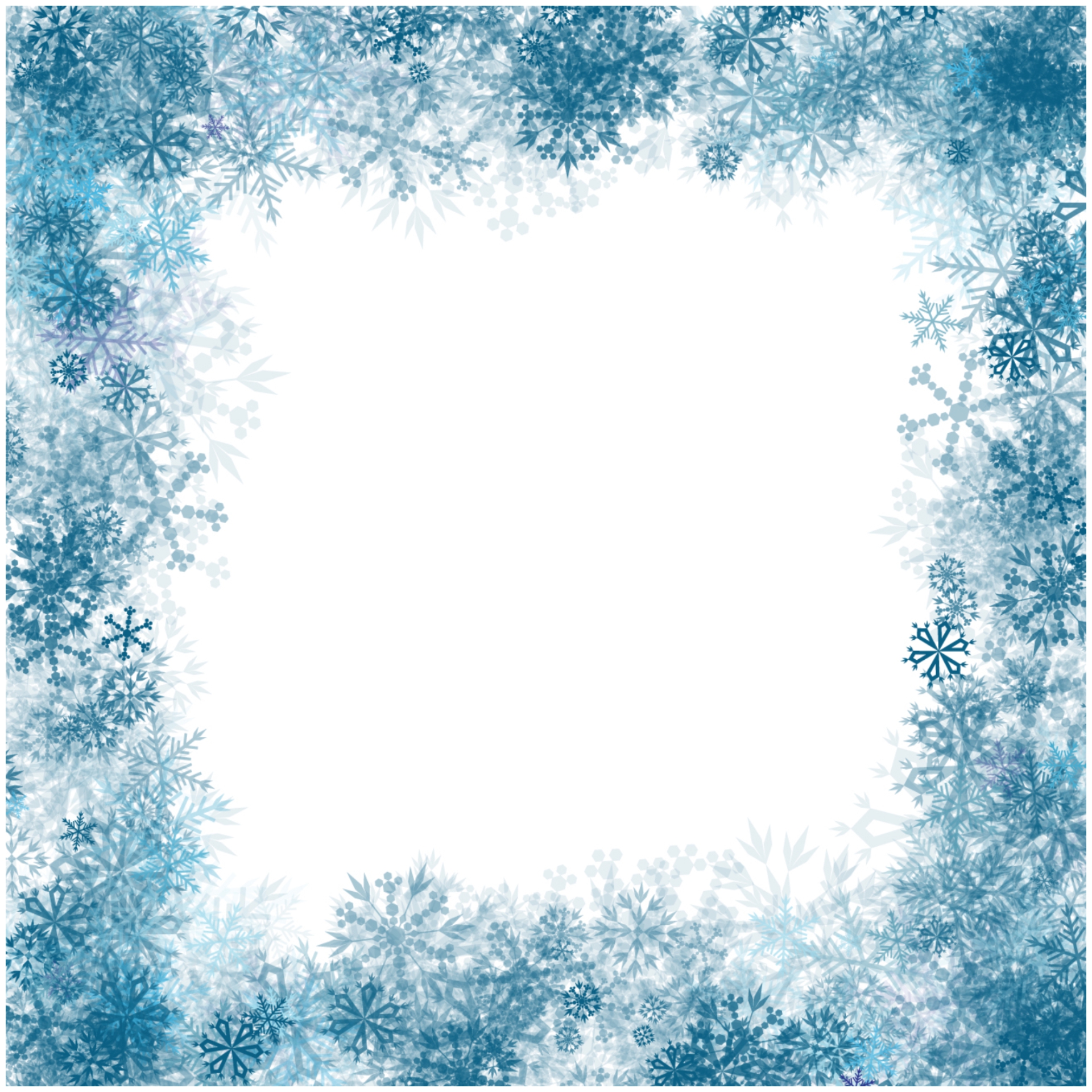 Blue Snowflake Border Clip Art
