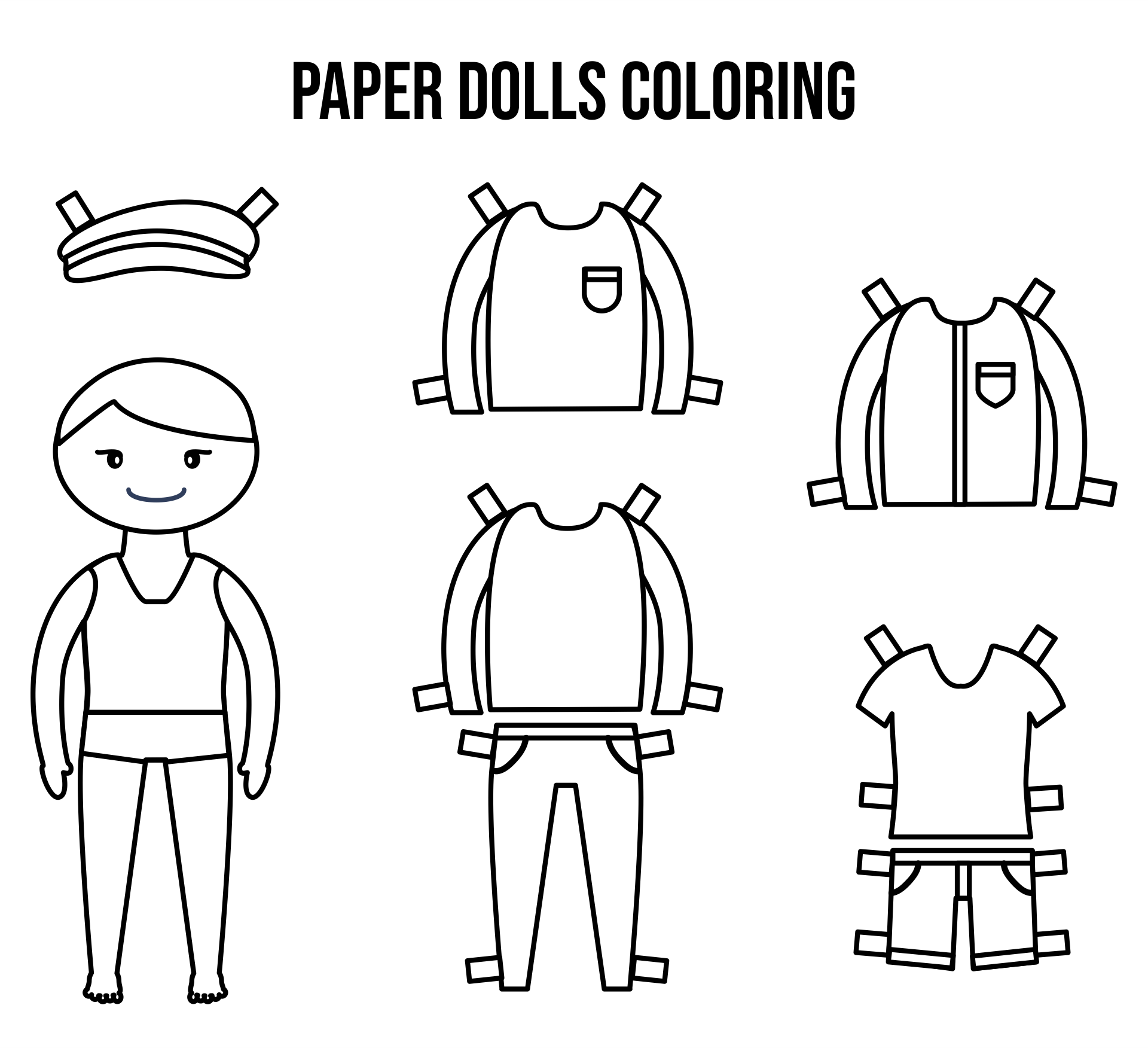 Printable Paper Dolls to Color