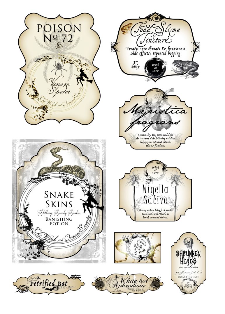 Printable Halloween Apothecary Labels