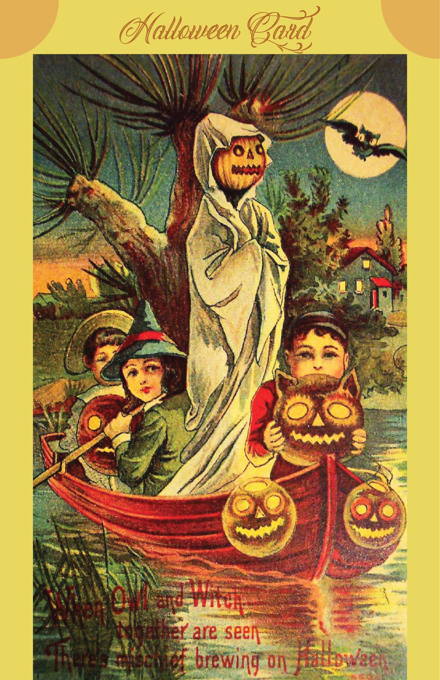 Printable Vintage Halloween Card