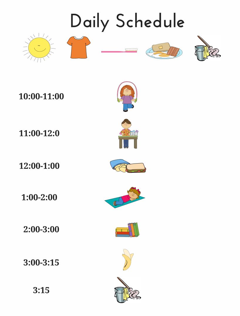 printable daily schedule for kids