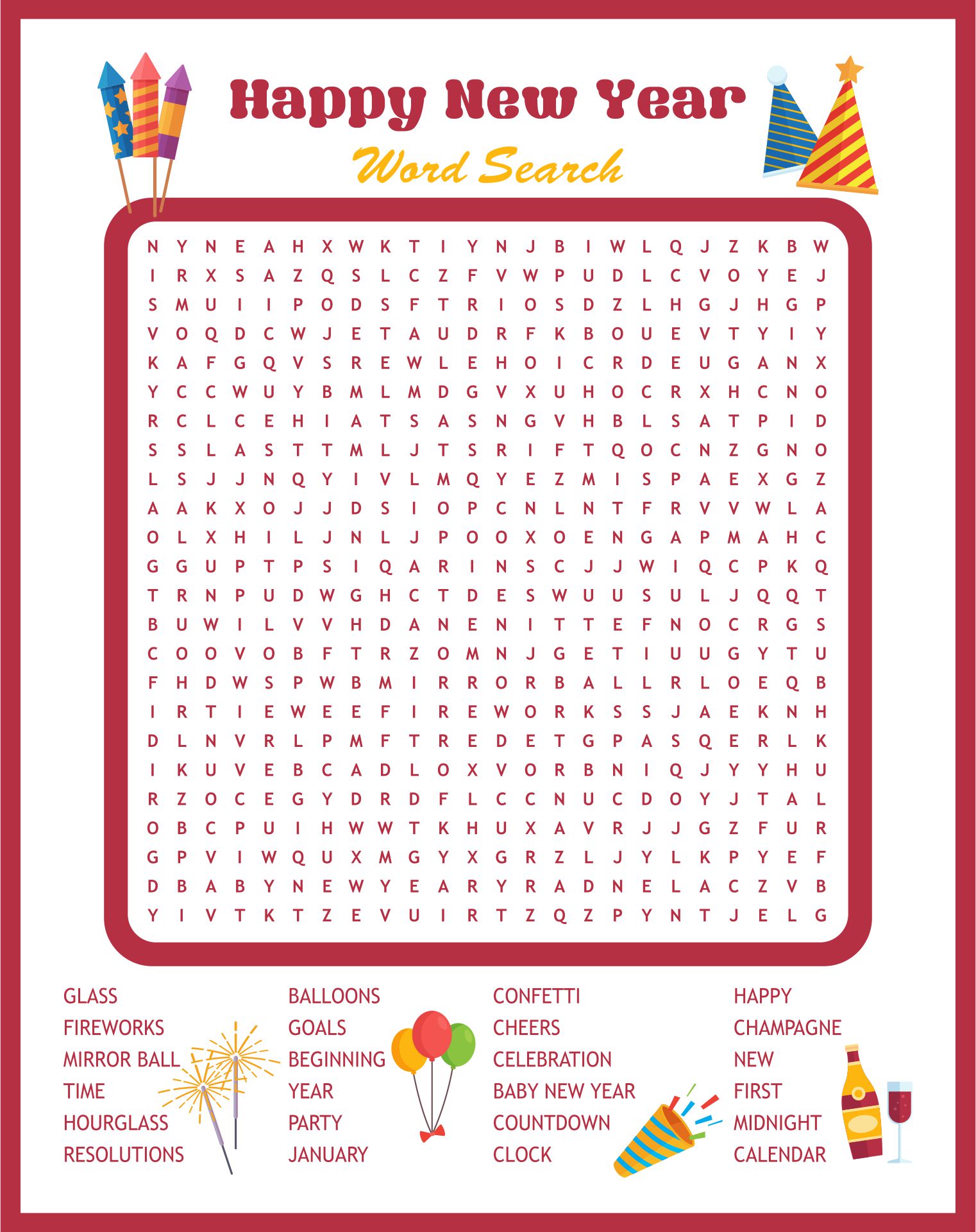 10 Best Free New Year S Printable Word Search Games