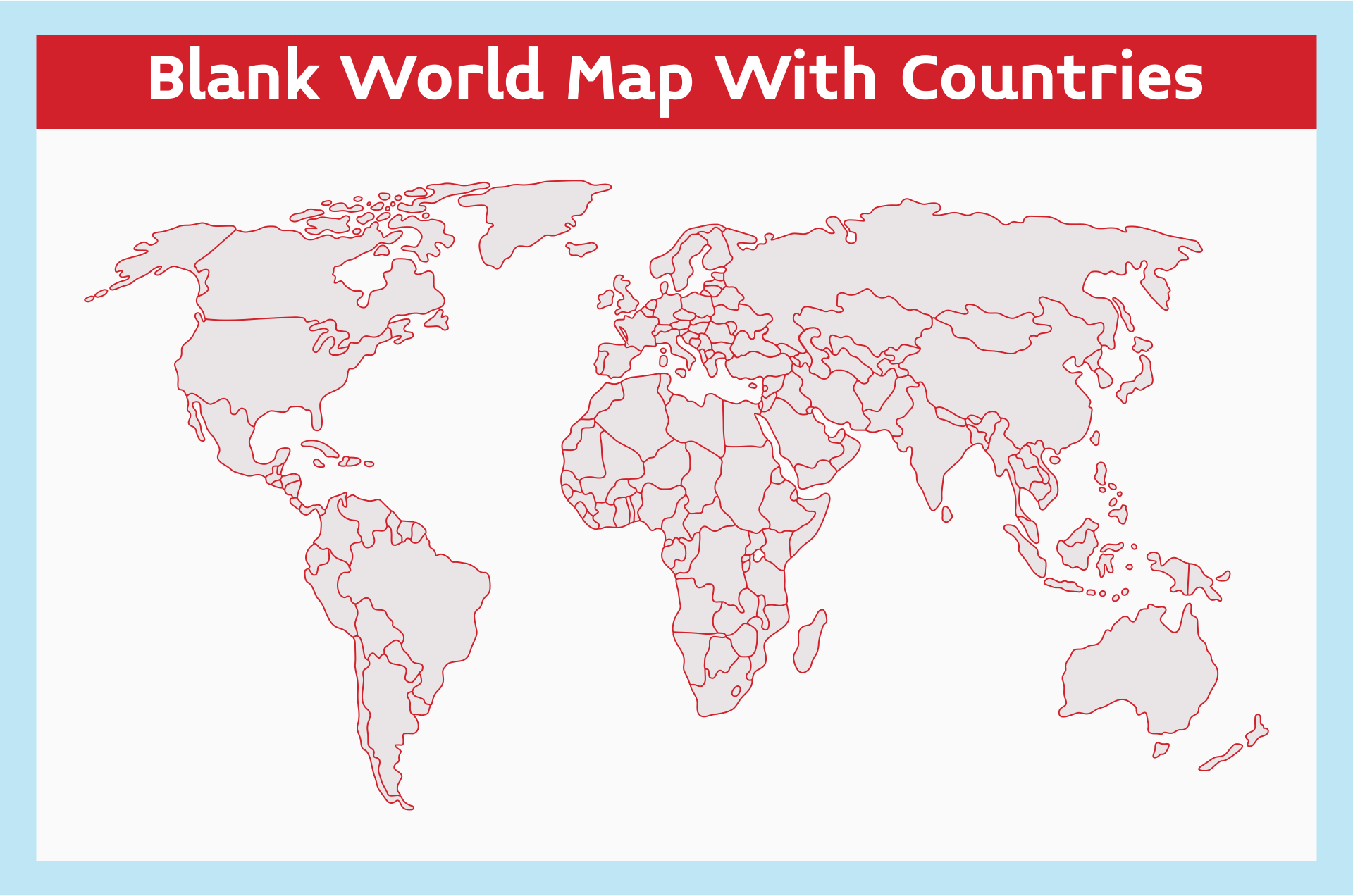 Printable Blank World Map Countries
