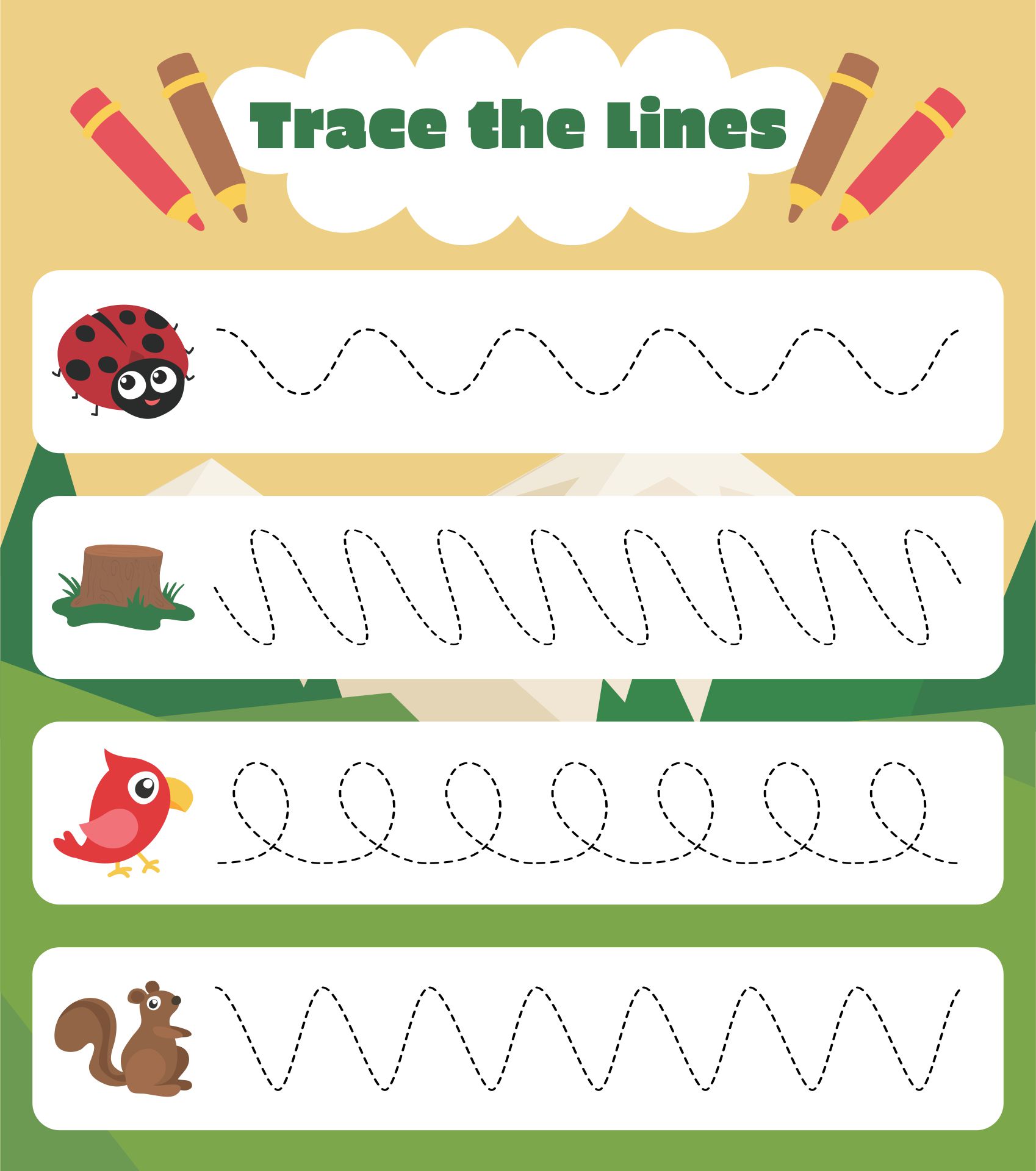 Printable Line Tracing Worksheets