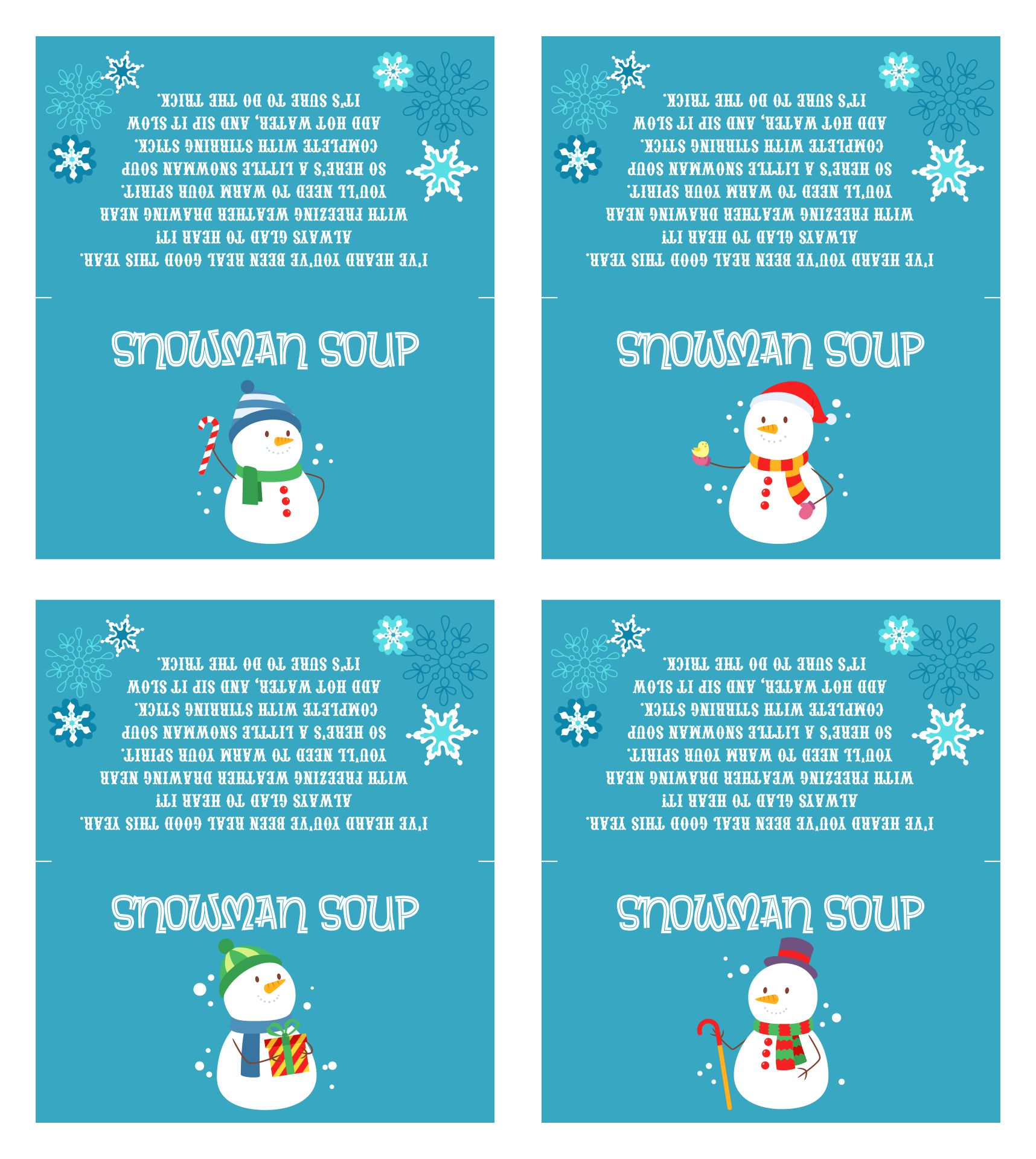 10 Best Free Printable Snowman Soup Labels