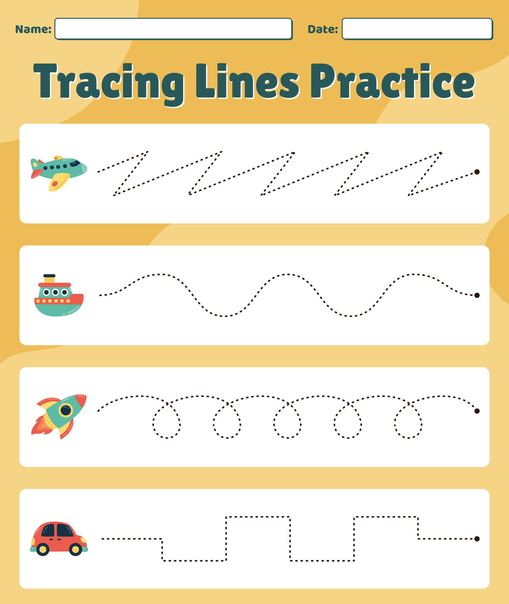 Printable Tracing Worksheets Preschool