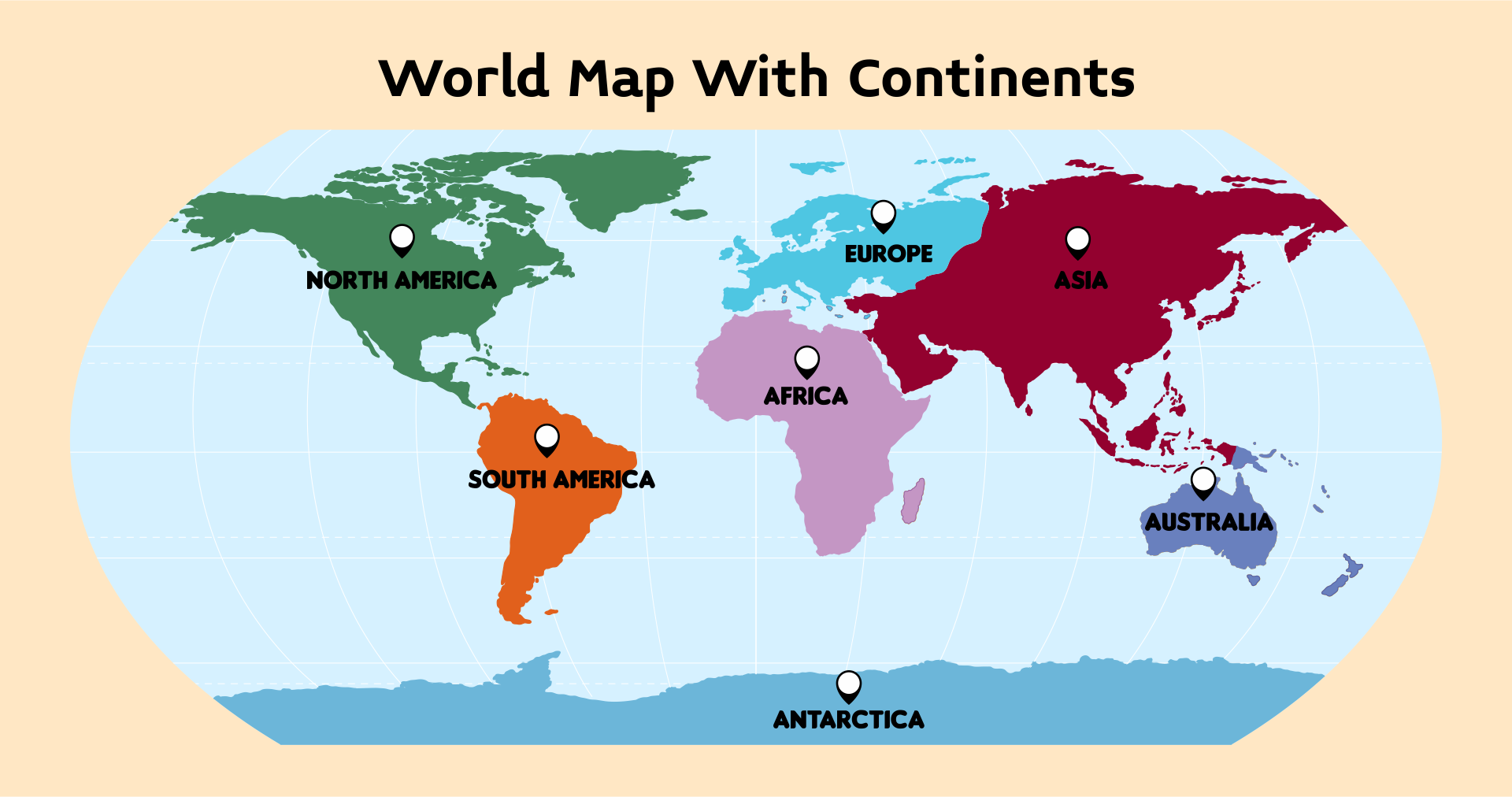 Printable World Map with Continents