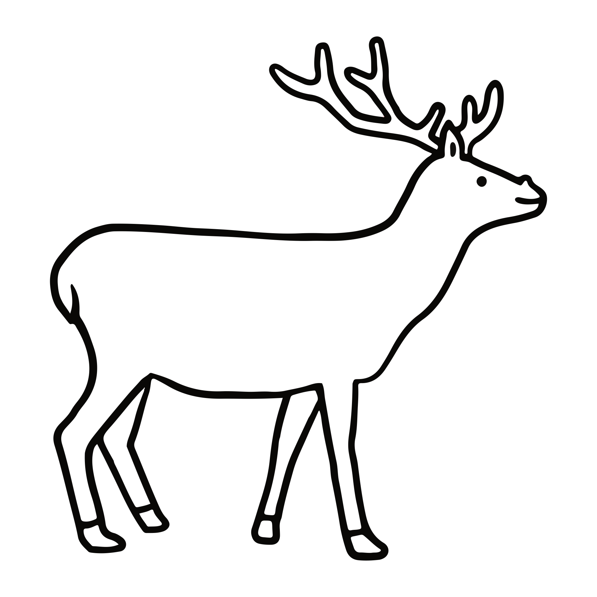 Reindeer Coloring Page Template