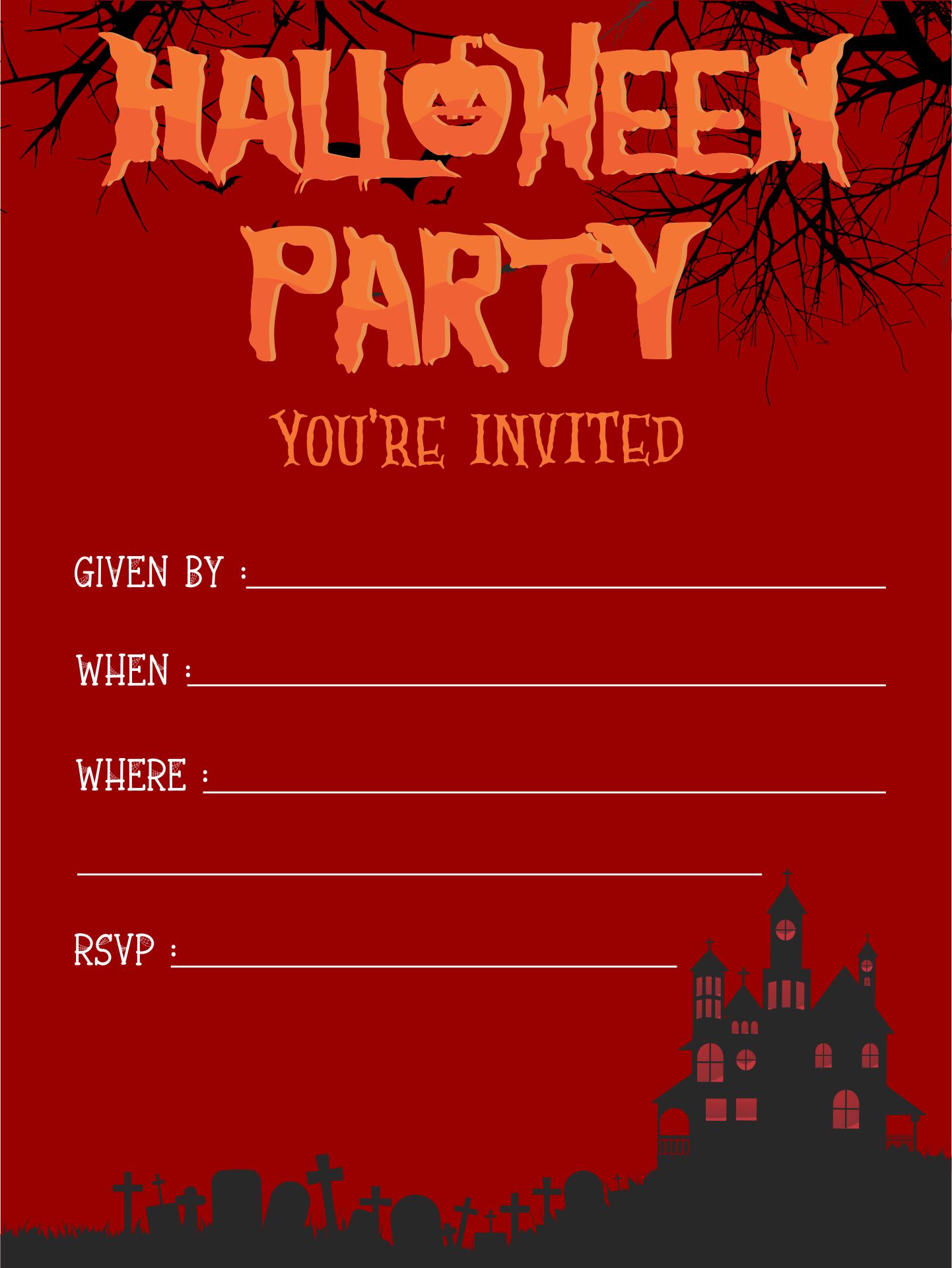 Scary Printable Halloween Invitations