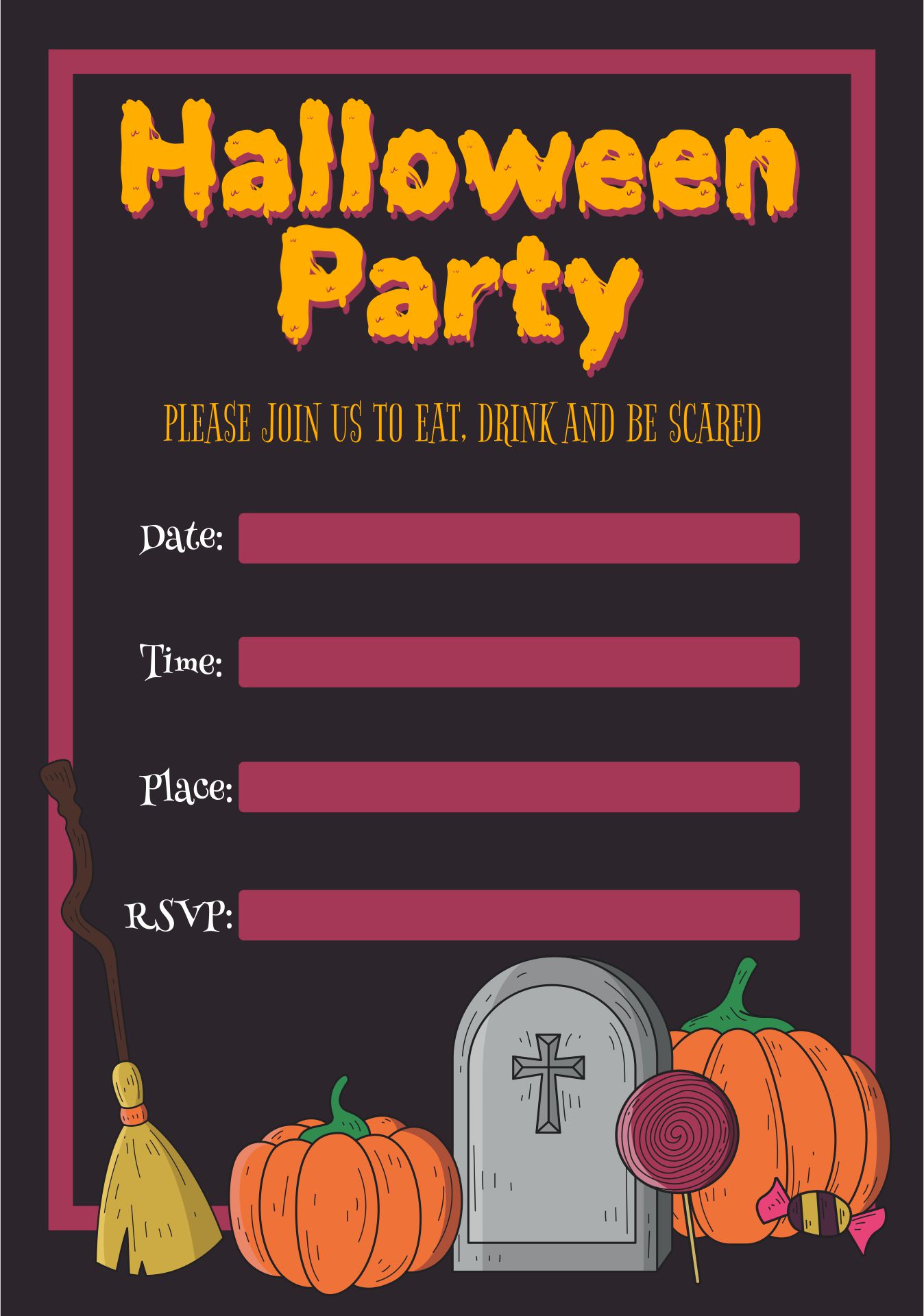 Scary Halloween Invitations Printable Free