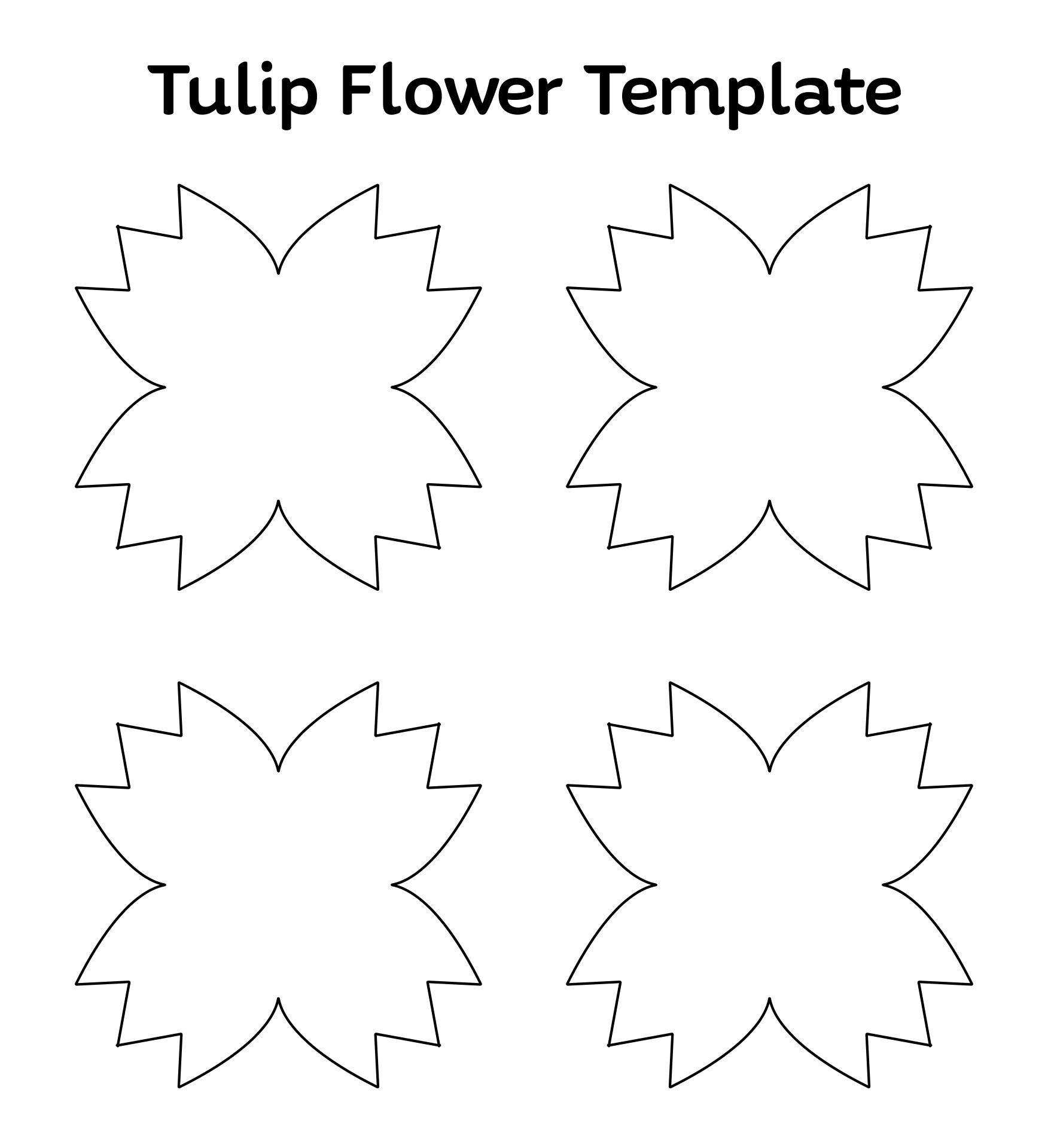 Tulip Flower Template Printable
