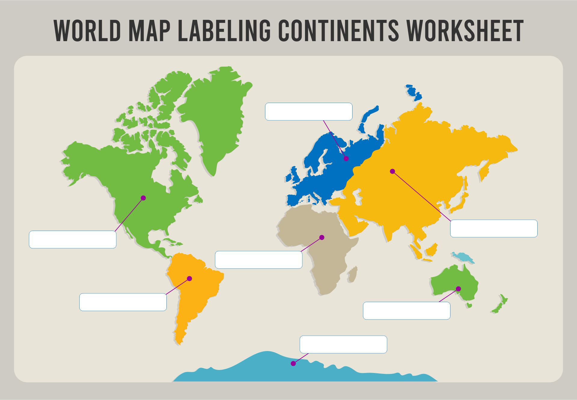 World Map Worksheet Printable