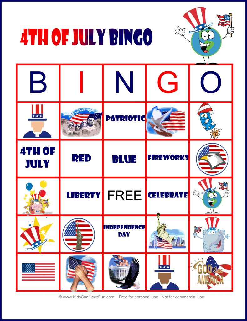 4th Of July Bingo Free Printable