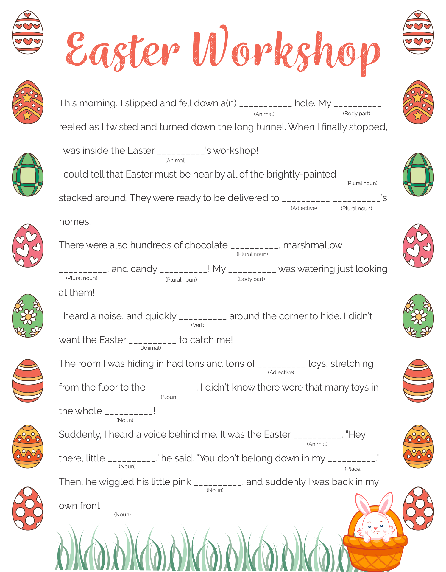 Easter Mad Libs Printable