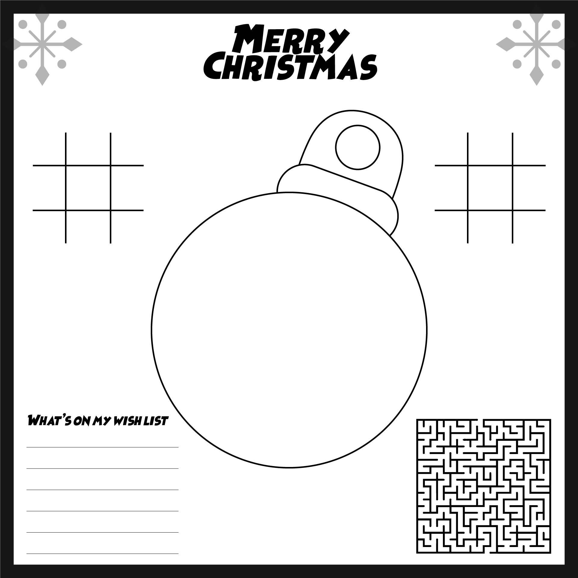  Printable Christmas Coloring Placemats