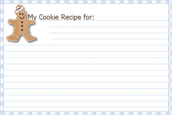 Christmas Cookie Printable Recipe Cards