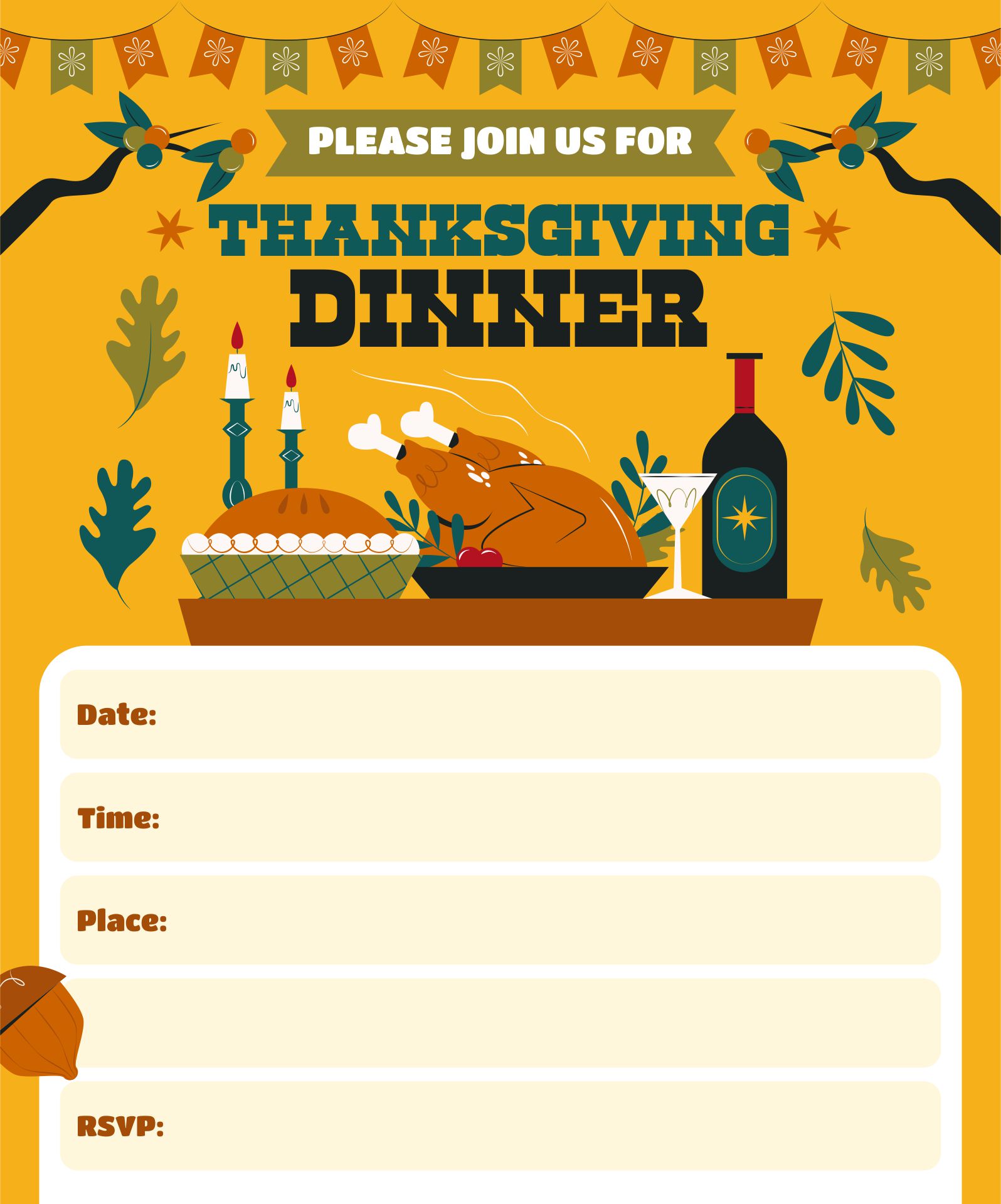 Printable Thanksgiving Invitation