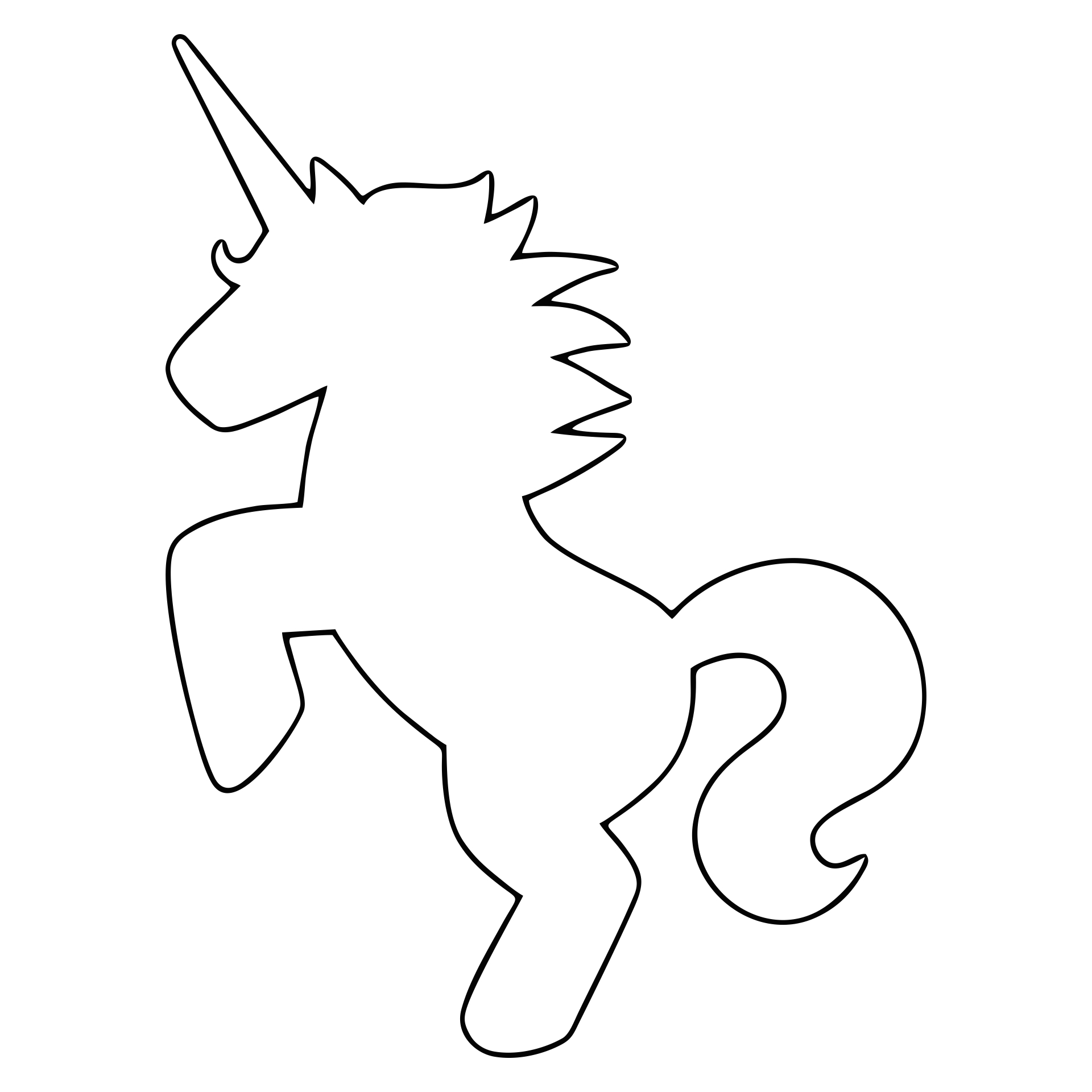 Printable Unicorn Outline - Printable World Holiday