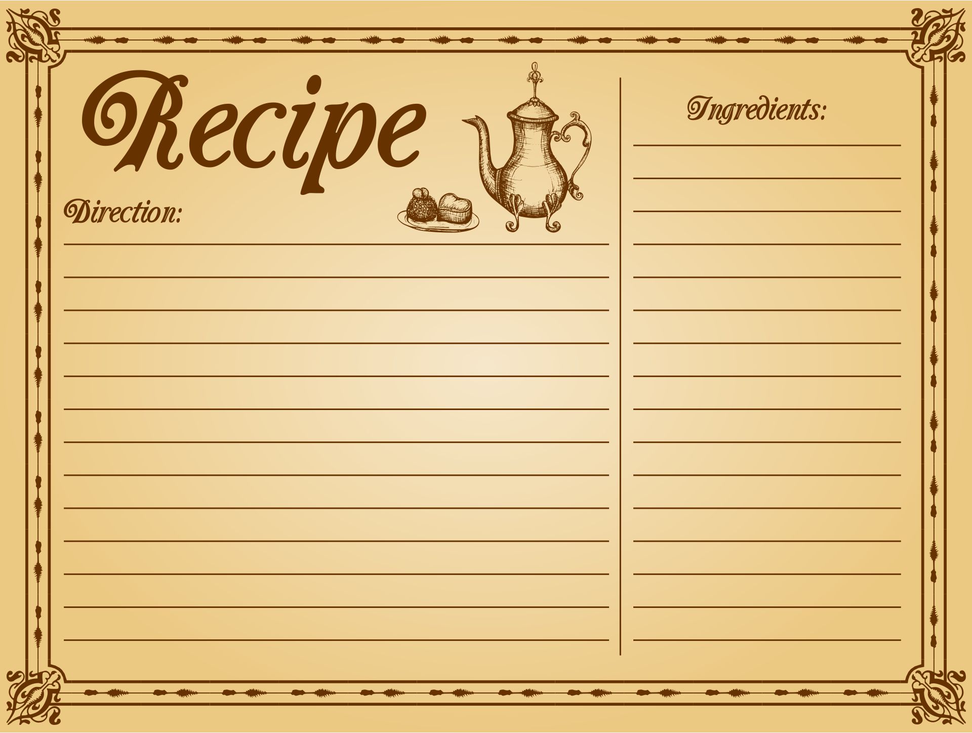 Printable Recipe Cards 4x6