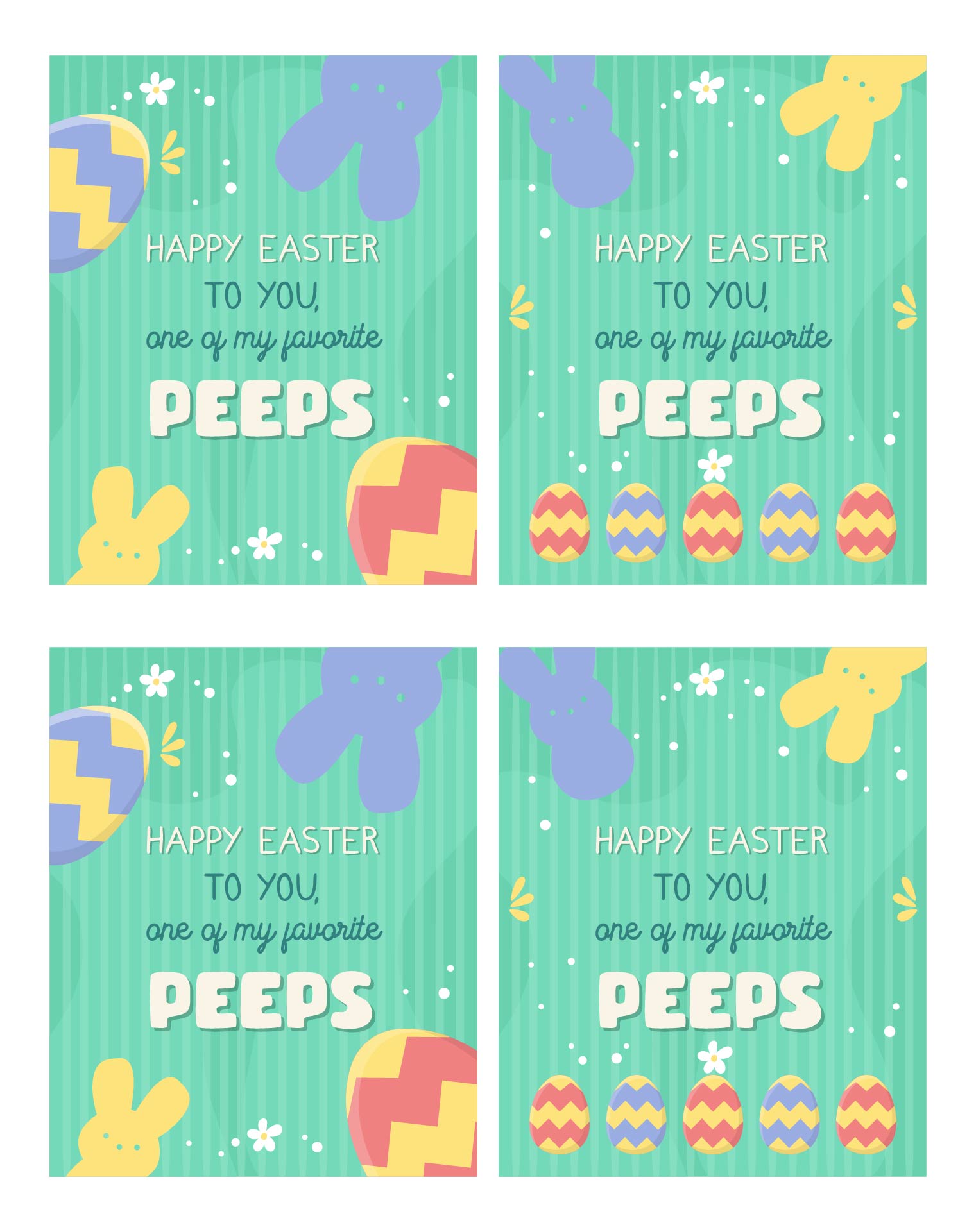 Favorite Peeps Easter Printable Tags