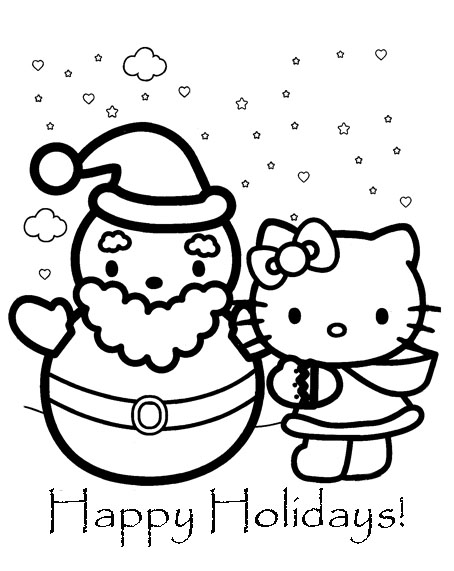 Hello Kitty Christmas Coloring Pages