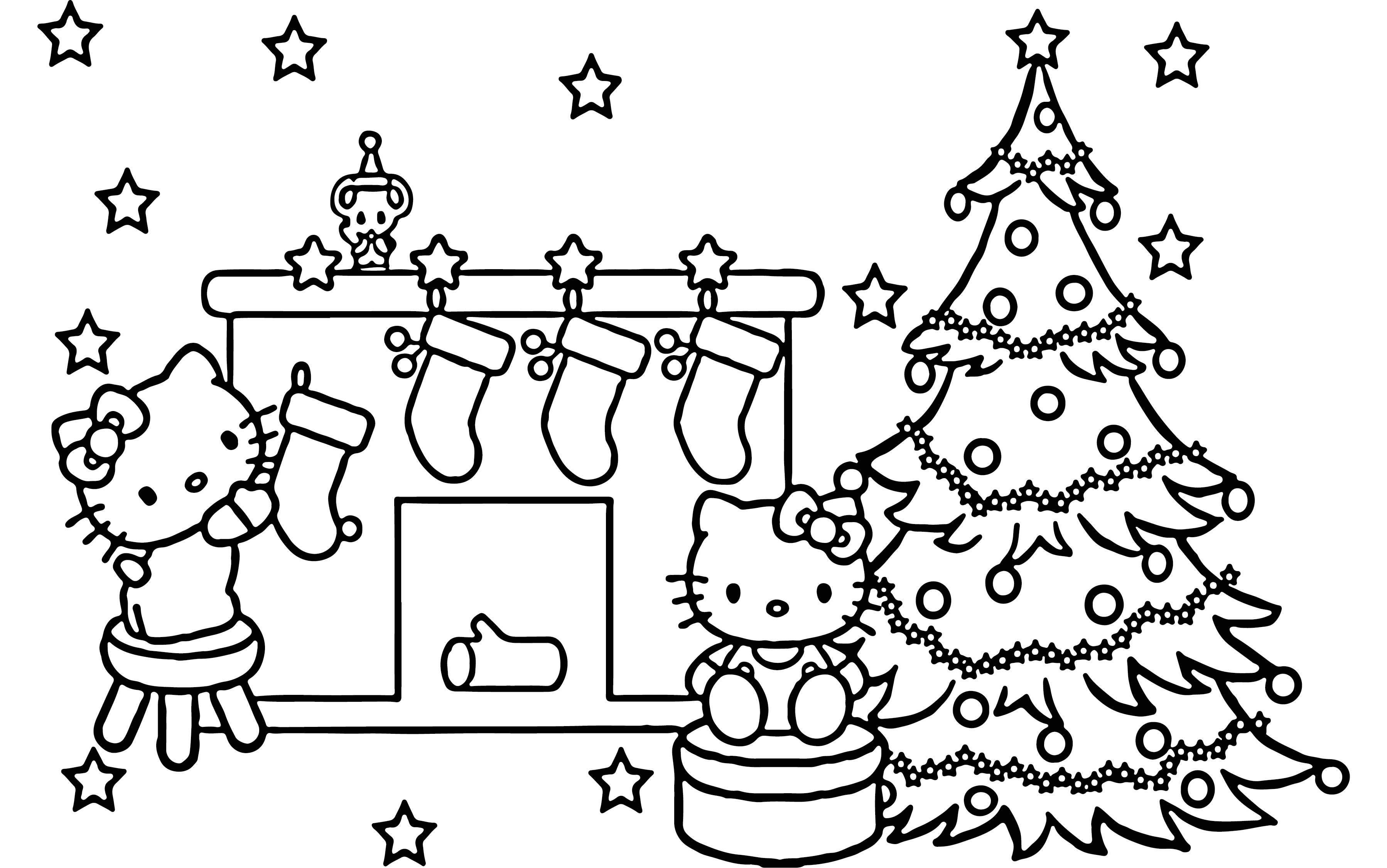 20 Best Hello Kitty Christmas Coloring Printables   printablee.com