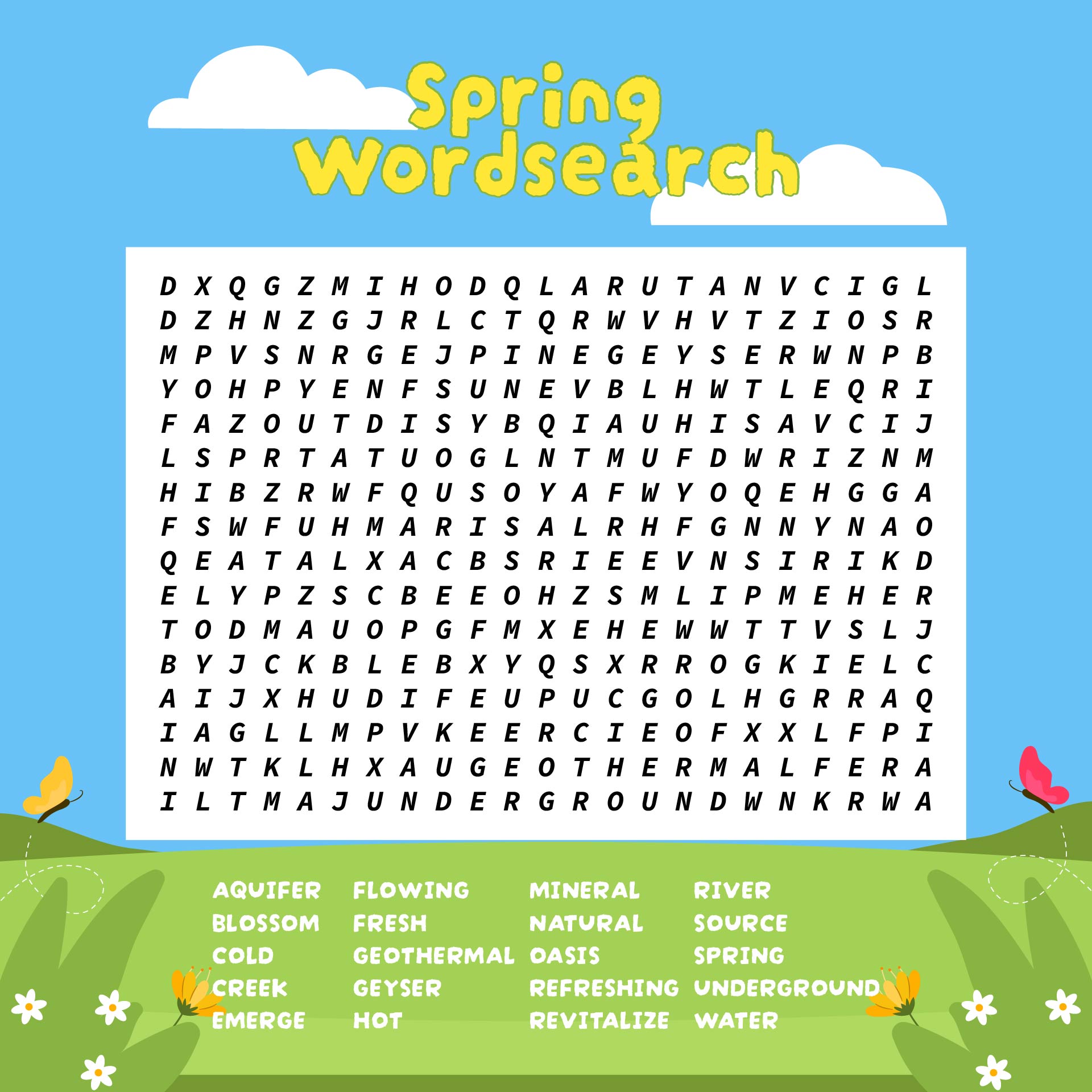  Printable Spring Word Searches